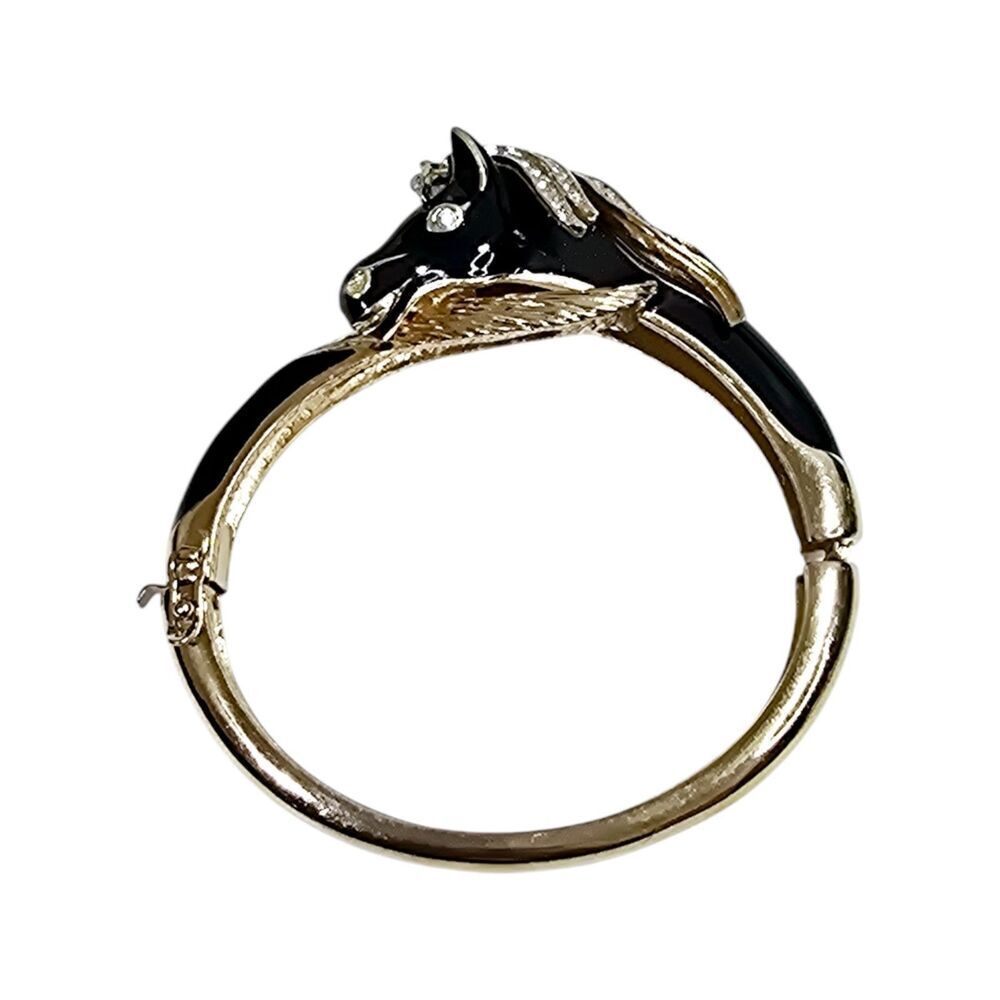 Panetta Rare Swarovski Rhinestone Horse head and Enamel Vintage Costume Bracelet - Picture 10 of 16